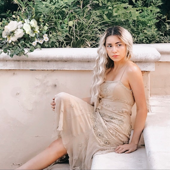 90s Vintage CICCI golden fairy skirt dress