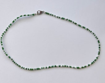 Green Seed Beaded Necklace