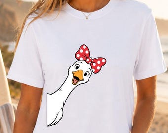 Gans / Enten-Späher SVG PNG JPG Bundle, lustige Gans, süße Ente spähen Clipart, Familien-Shirt-Design, Baby-Lätzchen-Body-Druck, digitaler Download