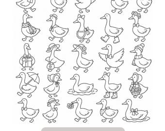 Gans SVG PNG JPG Bundle, Gans Silhouette Vektor, süßes Gans Geschenk, minimale Gans Linie Kunst, Cricut Cut Dateien, digitaler Download