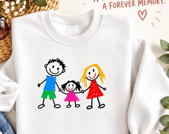 Personalized Child Artwork Sweatshirt, Kids Art Keepsake, Custom Drawing Crewneck, Wearable Art Gift for Mom Dad Grandma Grandpa