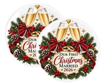 Our First Christmas Married Ornament 2026, Newlywed Christmas Ornament, Wedding Keepsake, First Married Christmas Gift, Couple Ornament