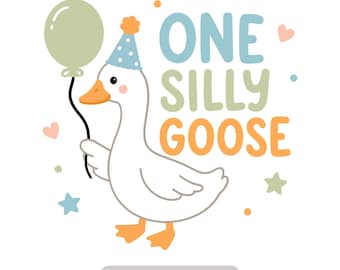 Eine dumme Gans SVG PNG JPG, ersten Geburtstag Gans Design, süße Baby Gans Clipart, digitaler Download