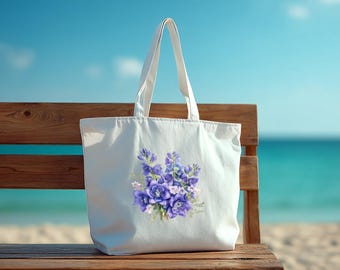 Personalized Zipper Tote Bag | Heavy Canvas Shopping Bag | Custom Name Tote | Large Cotton Carryall | Bridesmaid Gift
