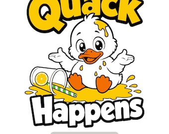 Lustige Entlein SVG Schnittdatei, Quack Happens PNG Clip Art, lustige Gans Shirt Design, süße Tier T-Shirt Design für Cricut, Kinderzimmer digitale Kunst