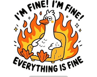 Lustige Gans SVG, alles ist in Ordnung Ente PNG, niedliche Chaosgans Clipart, Feuergans Design, SVG PnG JpG Download