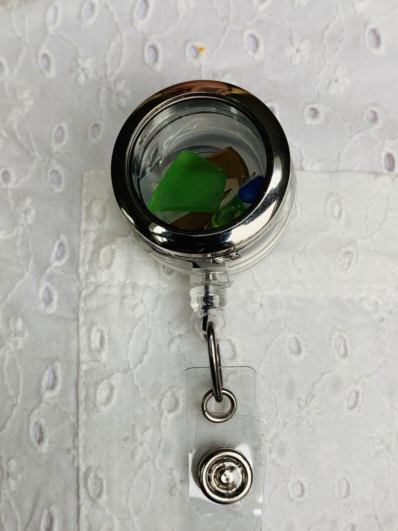 Lanyard for Key Beach Glass Retractable Card Badge Reel ID Reel Beach badge reel Retractable badge Reel Keycard Holder