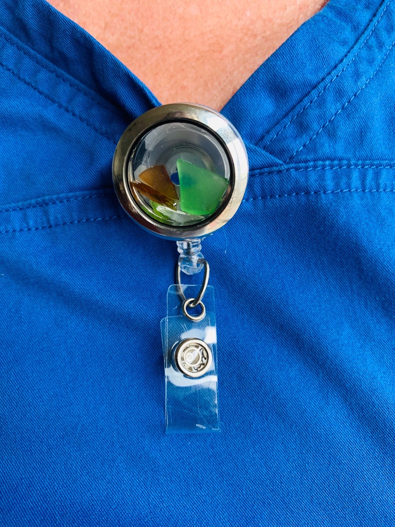 Lanyard for Key Beach Glass Retractable Card Badge Reel ID Reel Beach badge reel Retractable badge Reel Keycard Holder