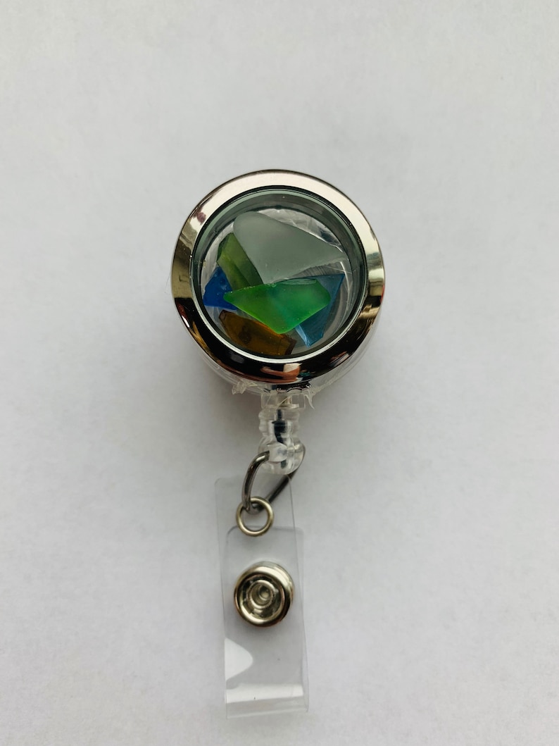 Lanyard for Key Beach Glass Retractable Card Badge Reel ID Reel Beach badge reel Retractable badge Reel Keycard Holder