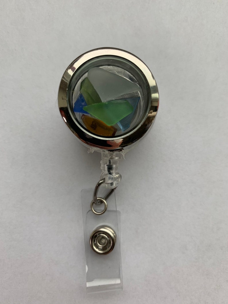 Lanyard for Key Beach Glass Retractable Card Badge Reel ID Reel Beach badge reel Retractable badge Reel Keycard Holder