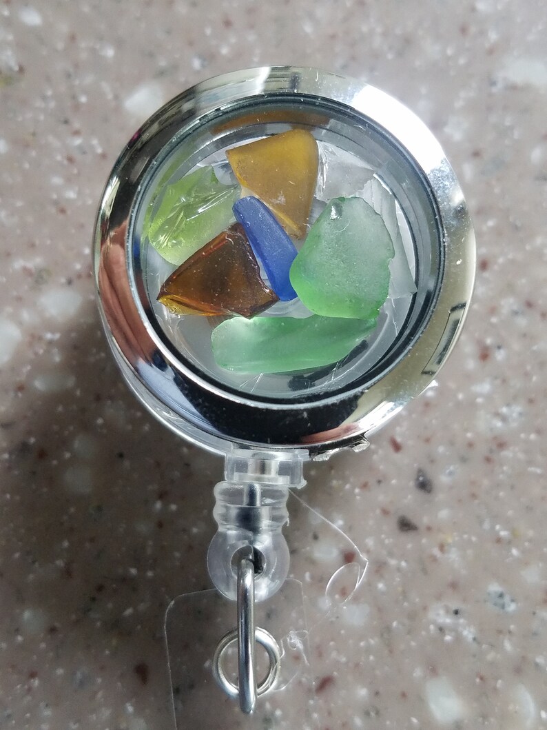 Lanyard for Key Beach Glass Retractable Card Badge Reel ID Reel Beach badge reel Retractable badge Reel Keycard Holder