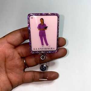 La Enfermera Badge Reel, Nurse Badge Reel, ID Holder, Retractable ID Holder