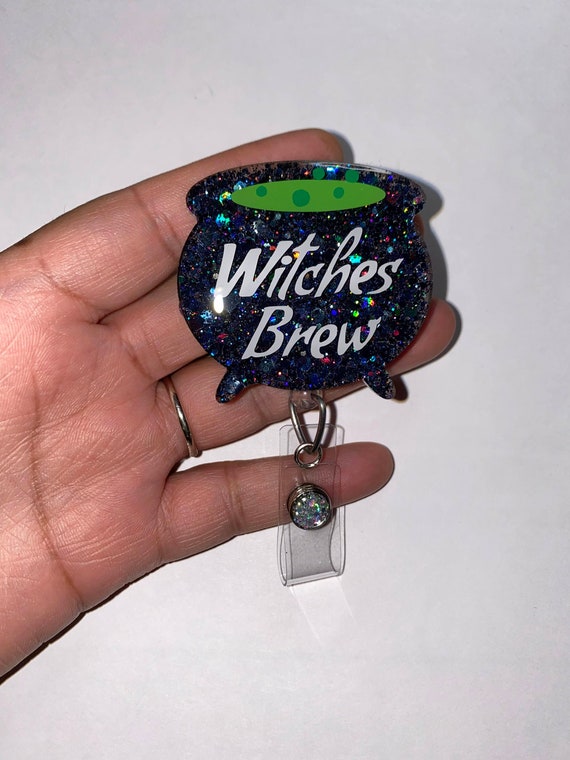 Cauldron Badge Reel, Witches Brew Badge Reel, ID Holder