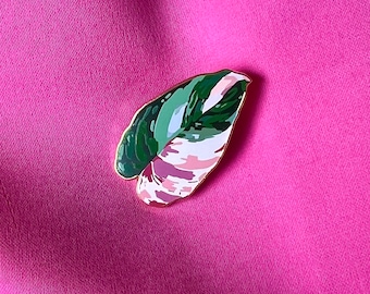 pink princess philodendron enamel pin • houseplant pins • gifts for plant lovers