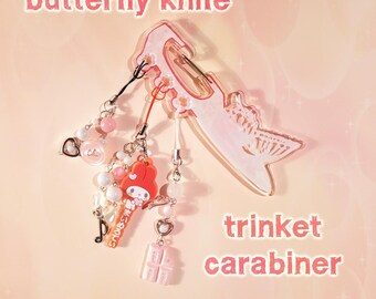Yami Kawaii Butterfly Knife Trinket Acrylic Carabiner Keychain