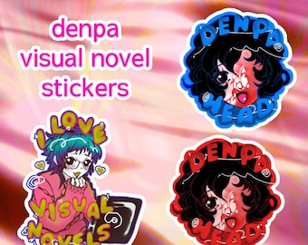 Denpa Visual Novel Stickers (3.5" Holographic Vinyl)