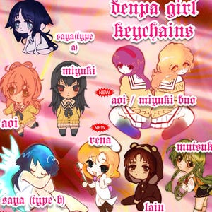 Denpa Girl Keychains (2.5&quot; Holographic Acrylic) (PRE-ORDER)