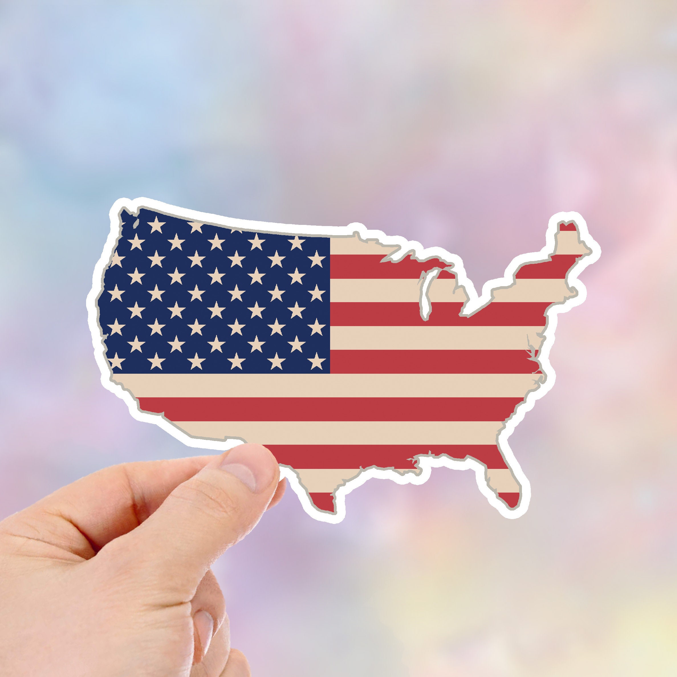 US Flag Sticker Christmas Gift Gift for Her Cool Tumblr - Etsy