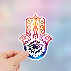 Hamsa Hand Yoga Stickers, Meditation Stickers, Ultimate Meditation, Namaste Stickers, Stickers, Yoga Stickers, Vinyl Decals, Item062