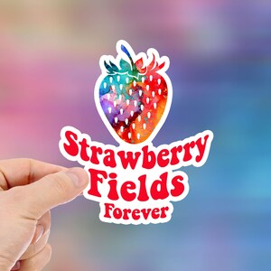 Strawberry Fileds Forever, Beatles Sticker, Cute Stickers, The Beatles, Waterproof Stickers, Free Shipping, Christmas, Vinyl Decal Item040