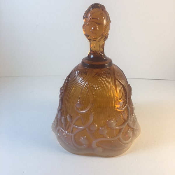 Vintage Fenton Amber Lily of the Valley Bell