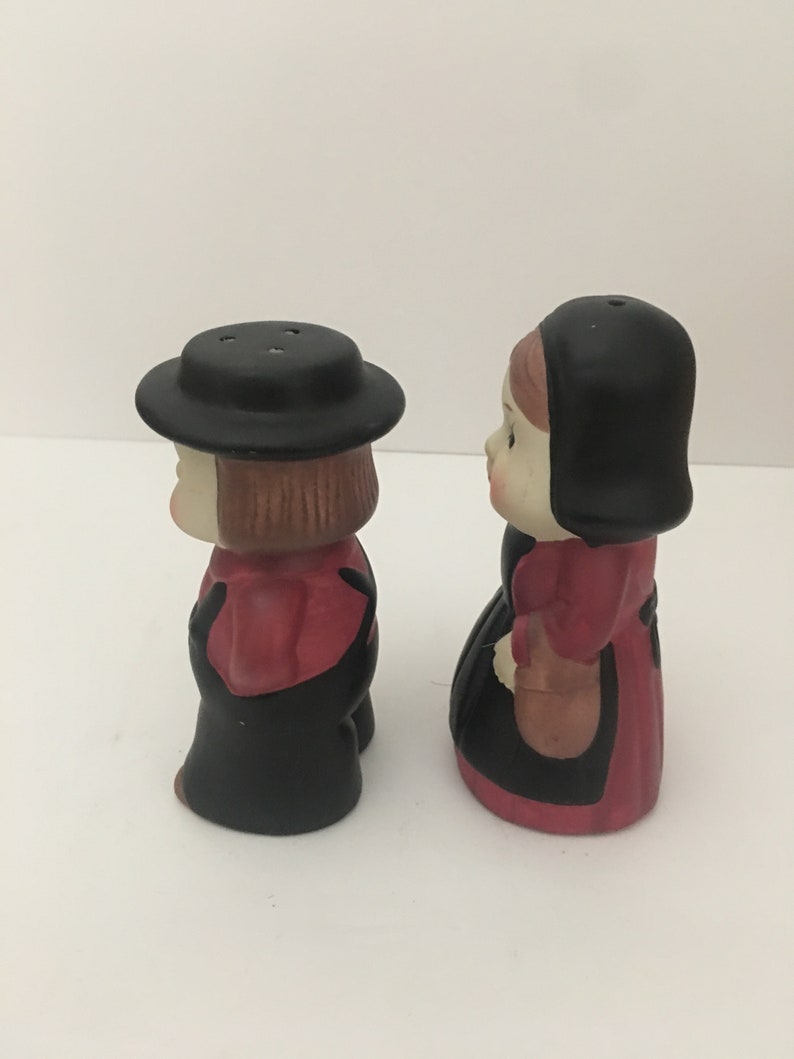 Vintage Amish Couple Ceramic Salt and Pepper Shakers hand Etsy