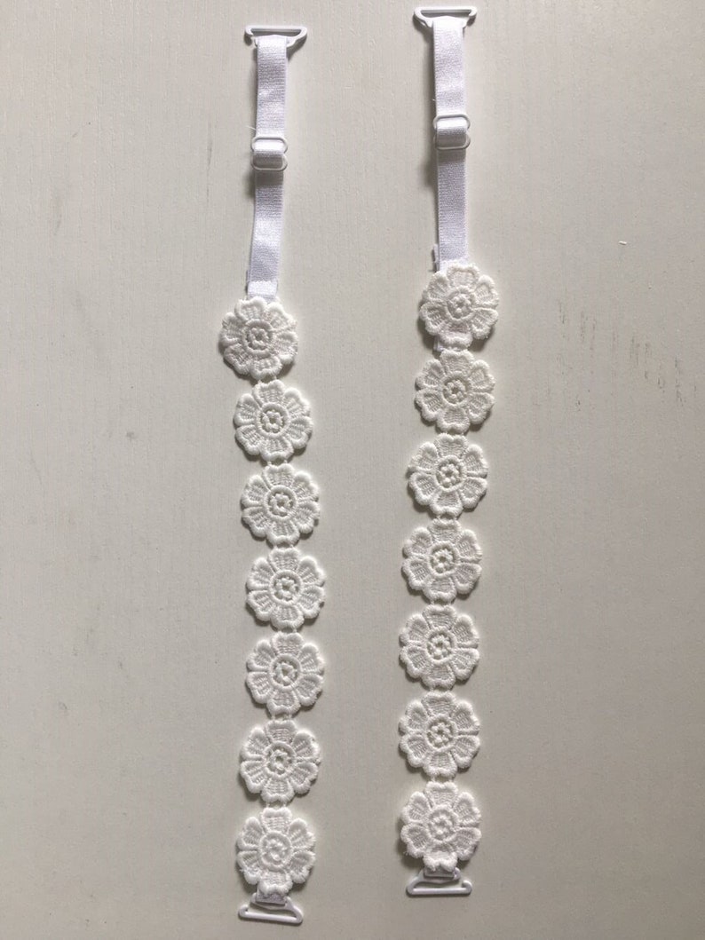 White Small Flower Bra Straps Etsy
