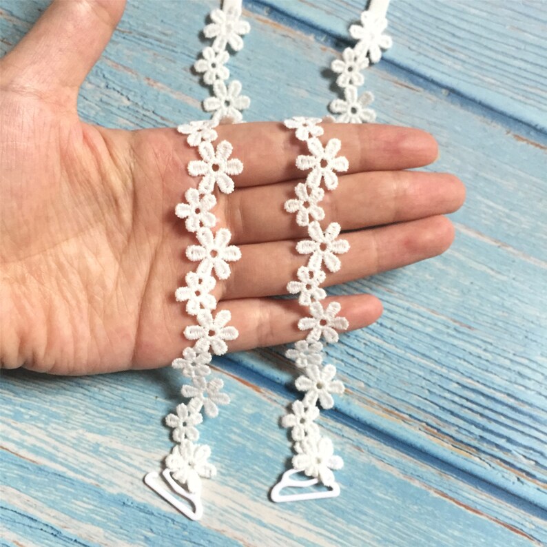 White Small Flower Lace Bra StrapDress Straps Decorative Bra Etsy