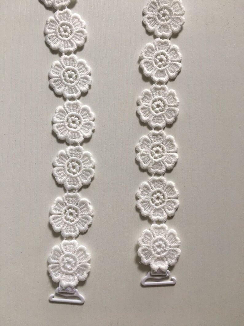 White Small Flower Bra Straps Etsy