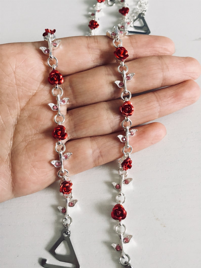 Red Rose Bra Straps Rhinestone Bra Strap for Off the Shoulder Etsy