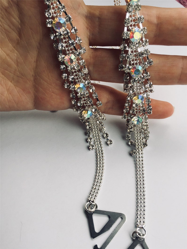 Silver Rhinestone Bra Strap Decorative Tassel Bra Straps Dress Etsy