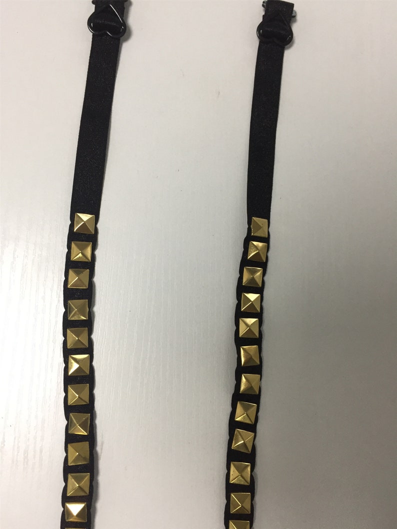 Punk Style Gold Bra Straps Black Bra StrapsBra Straps Etsy