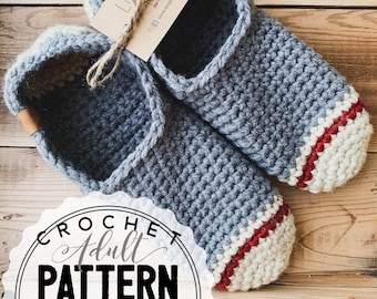 Adult CABIN SLIPPERS Crochet Pattern, Cabin Slippers, adult slippers, men's slippers, women's slipper, pattern, crochet