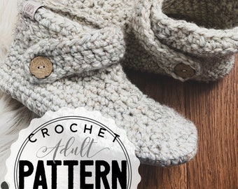 Adult CLASSIC CROCHET Slipper PATTERN, Adult Crochet Slippers, Crochet Slipper Pattern, Slippers