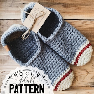 Adult CABIN SLIPPERS Crochet Pattern, Cabin Slippers, adult slippers, men&#39;s slippers, women&#39;s slipper, pattern, crochet