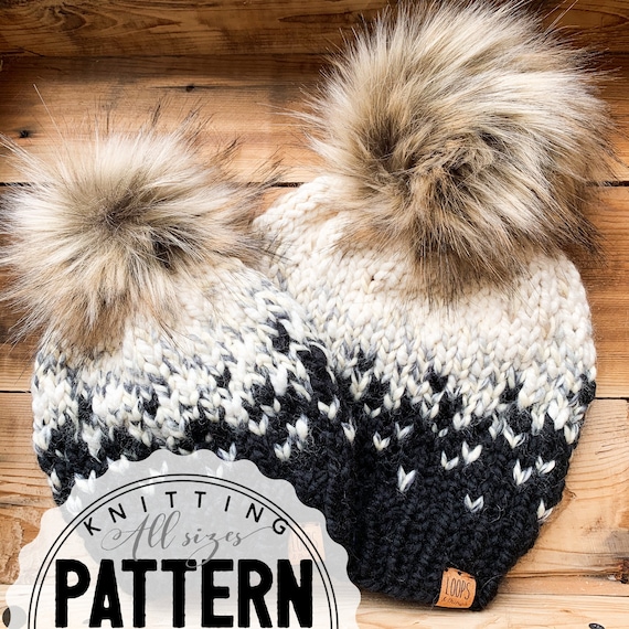 Sea to Sky Toque Knitting Pattern: Super Bulky Colourwork Hat (PDF Pattern)
