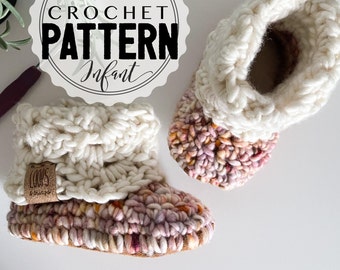 Baby ARABELLA BOOTIE PATTERN, Crochet Baby Bootie Pattern, Infant Slippers
