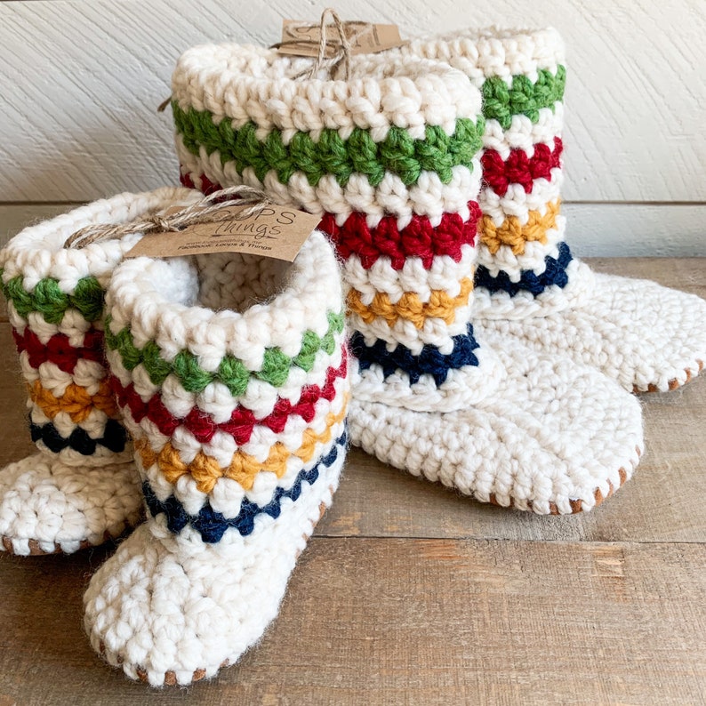 Adult FOLD OVER BOOT Slippers, Crochet Pattern, Adult Slippers, Adult Crochet Pattern, Boot Slippers image 10