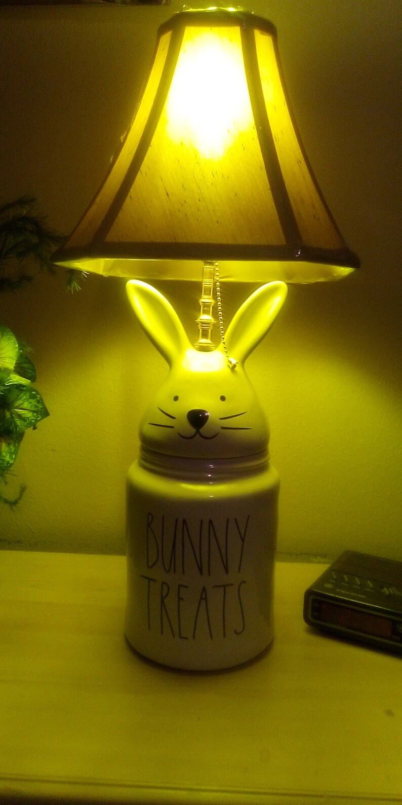 Rae Dunn Bunny Treats Easter Bunny Lamp one of a kind. 100/% Authentic Canister