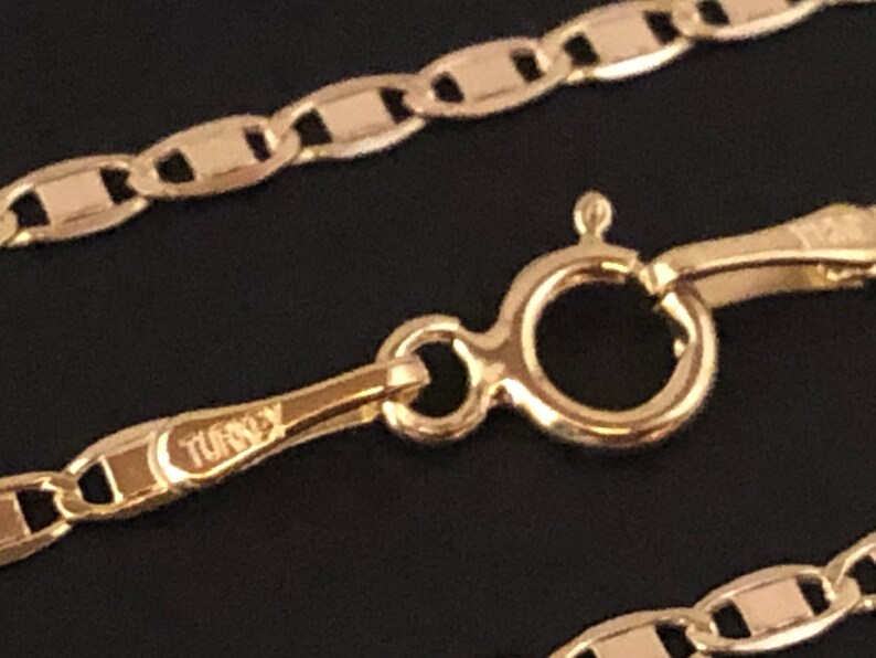 14 K Solid Yellow Gold 1.8mm Valentino Chain Necklace 18 24 Best-Selling Perfect Gift 20 22