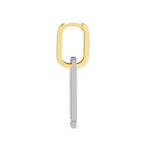Double Paperclip Post Hoop Earring - Gold/Silver main image 1