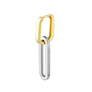 Double Paperclip Post Hoop Earring - Gold/Silver main image 0