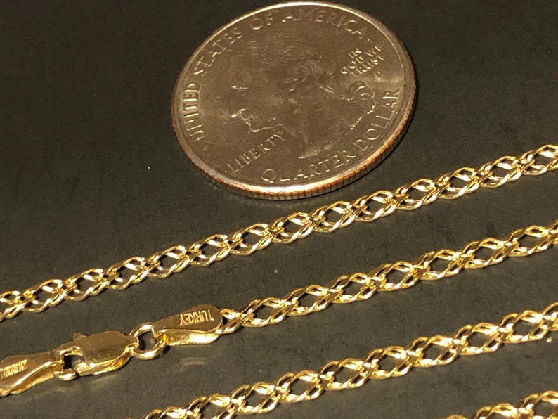 14 K Yellow Gold 2.7 Mm Rombo Chain Necklace 16