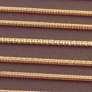 14 K Solid Yellow Gold 0.85 mm Square Wheat Chain Necklace  20&quot;, 22&quot; Best Selling Perfect Gift
