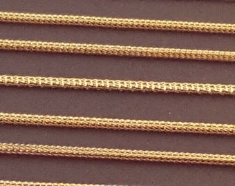 14 K Solid Yellow Gold 0.85 mm Square Wheat Chain Necklace  20", 22" Best Selling Perfect Gift