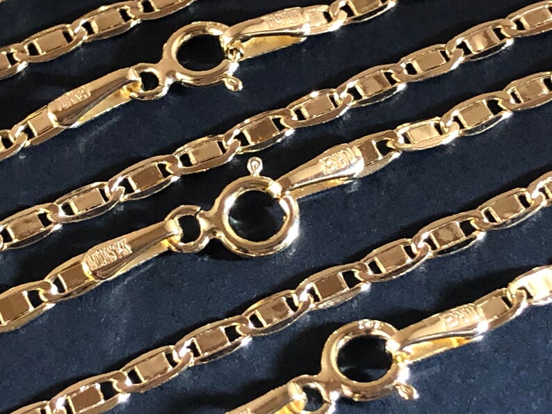 14 K Yellow Gold 1.8mm Valentino Chain Necklace 18", 20", 22", 24" Best-Selling Perfect Gift image 4