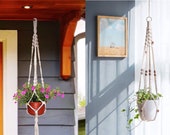 Macrame Plant Hangers, Indoor Outdoor Wall Hanging Planter, Elegant for Home, Patio, Garden, Handmade Flower Pot Holder, Home Decor, 3 Pcs