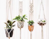4 Pack Macrame Plant Hangers-Plant Hangers Macrame-Indoor Wall Hanging Planter Basket-Flower Pot Holders-