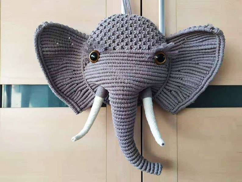 Weaving Macrame Elephant Wall Hanging Macrame Wall Hanging Etsy