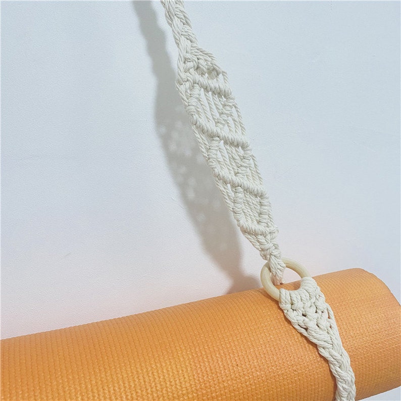 Custom Color Macrame Yoga Mat Strap, Macrame Yoga Mat Holder, Modern Macrame, Gift for Yoga Lovers image 6